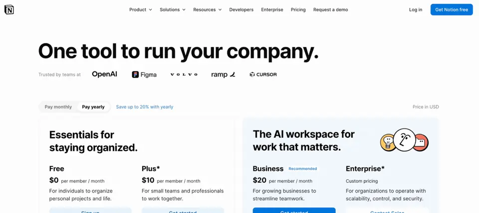 Notion plan comparison task preview